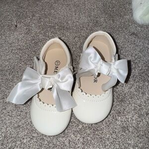 White Kids Shoes with Bow